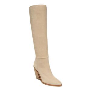NWT SAM EDELMAN Womens Beige Annabel Almond Leather Heeled Boots 10 M